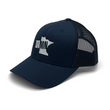Load image into Gallery viewer, DAMN Navy/White Snapback Trucker Style Hat