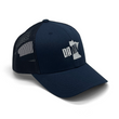 Load image into Gallery viewer, DAMN Navy/White Snapback Trucker Style Hat