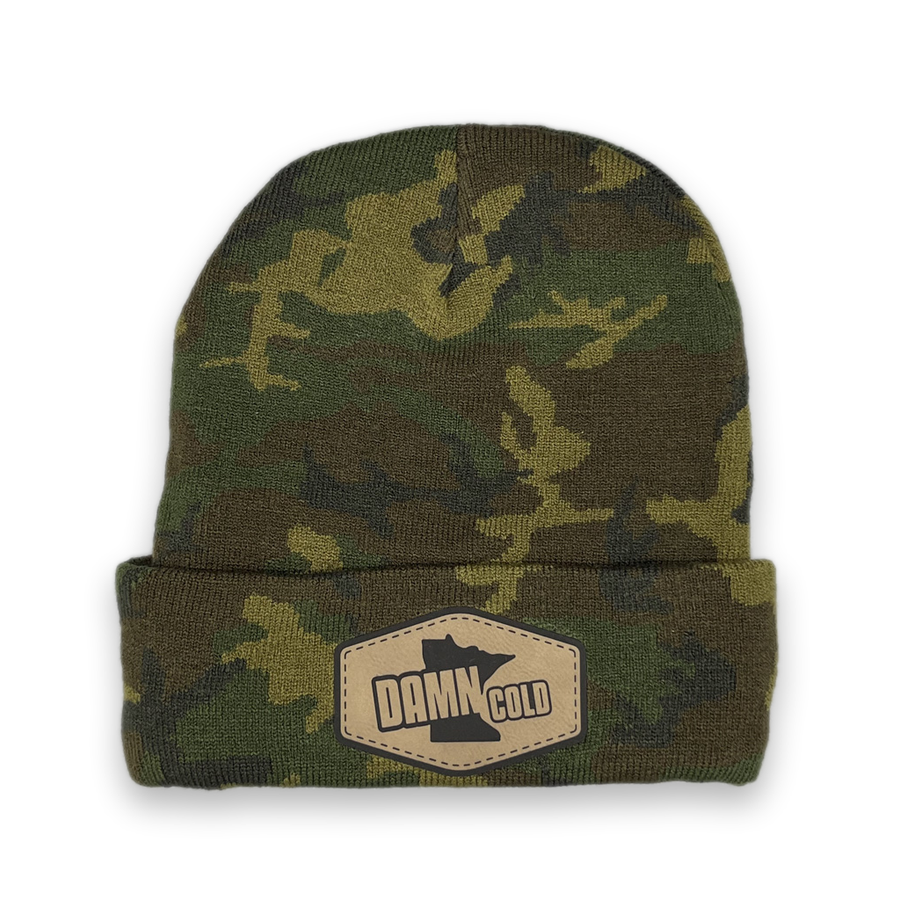 Damn Cold Camo Cuffed Beanie