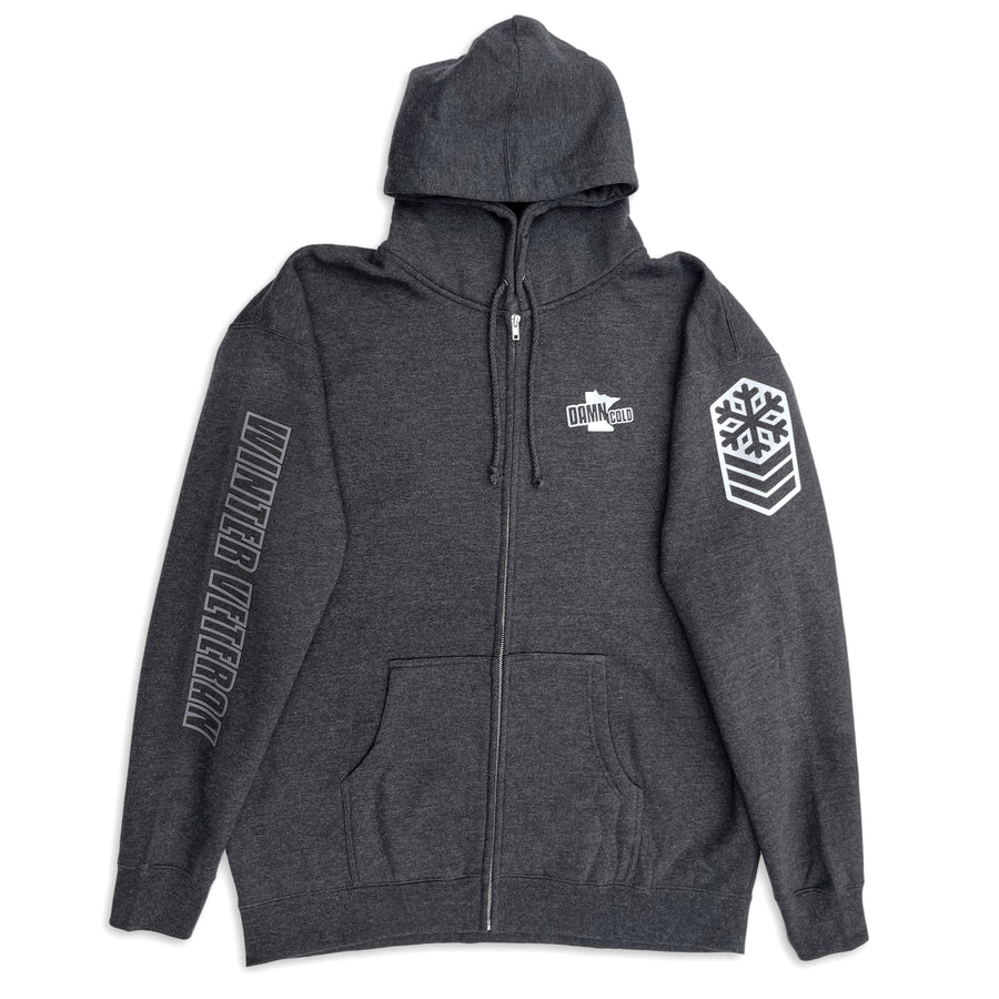 Winter Veteran Dark Grey Zip Hoodie