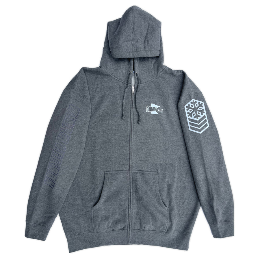 Winter Veteran Light Grey Zip Hoodie