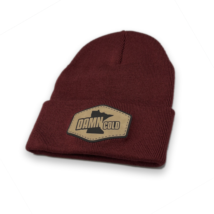 Damn Cold Maroon Cuffed Beanie