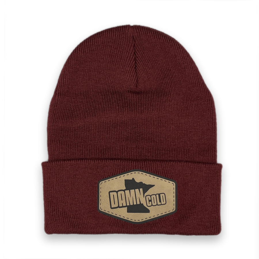 Damn Cold Maroon Cuffed Beanie