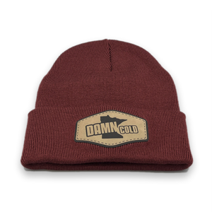 Damn Cold Maroon Cuffed Beanie