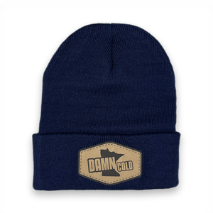 Damn Cold Navy Blue Cuffed Beanie