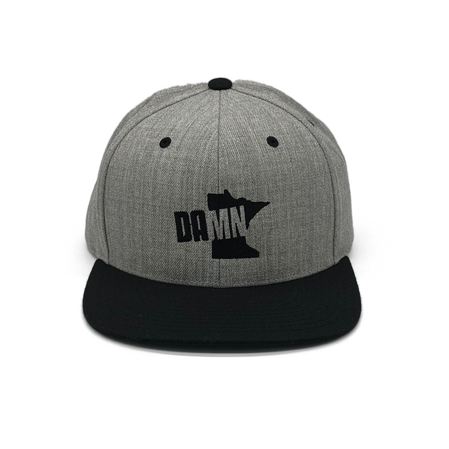 DAMN Grey/Black Flat Brim Style Hat