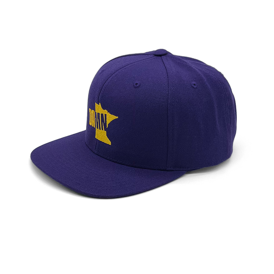 DAMN Purple/Gold Snapback Flat Brim Style Hat
