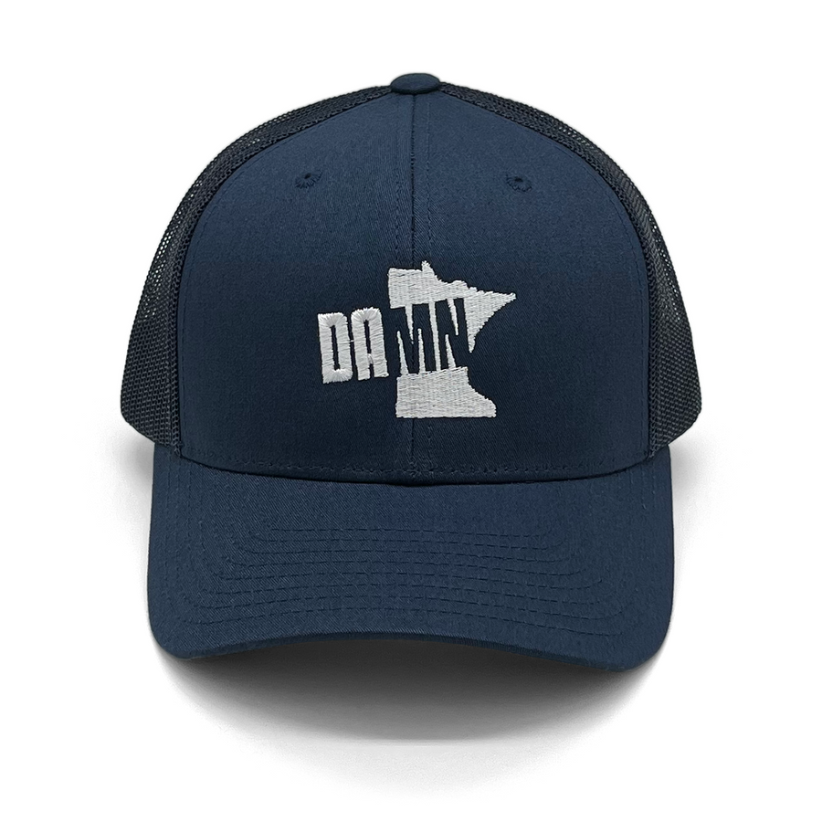 DAMN Navy/White Snapback Trucker Style Hat